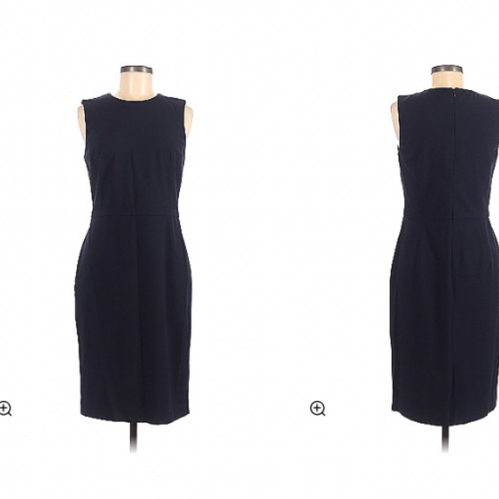 Ann Taylor Navy Blue Sheath Dress - 4P